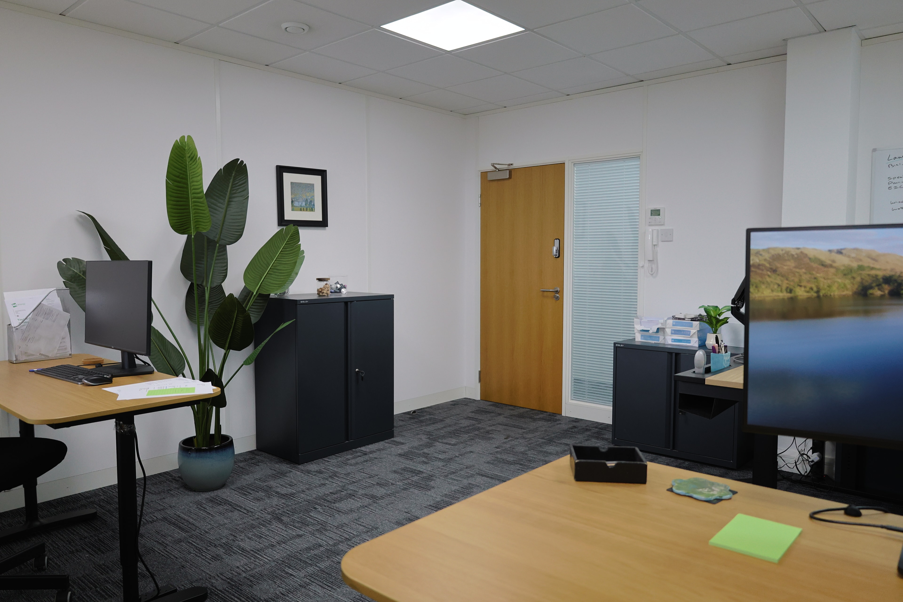 Modern meeting room with conference table